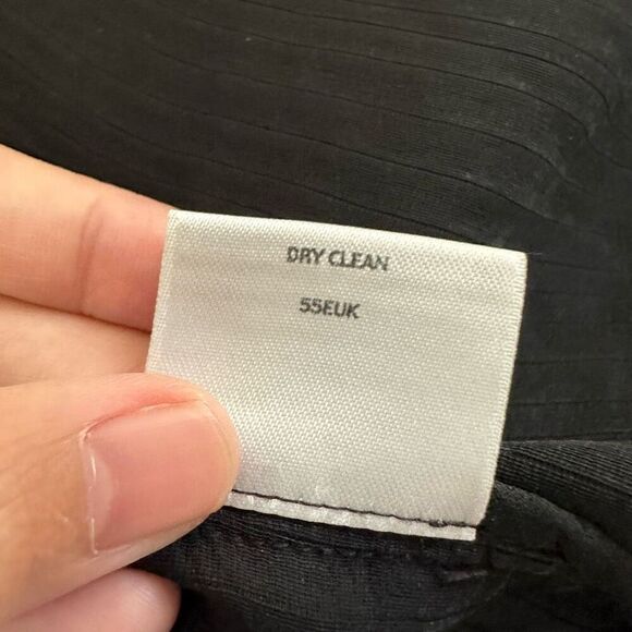 Eileen Fisher Black Pleated Silk Open Front Cardigan Lightweight w/ Pockets sz M - Picture 8 of 10